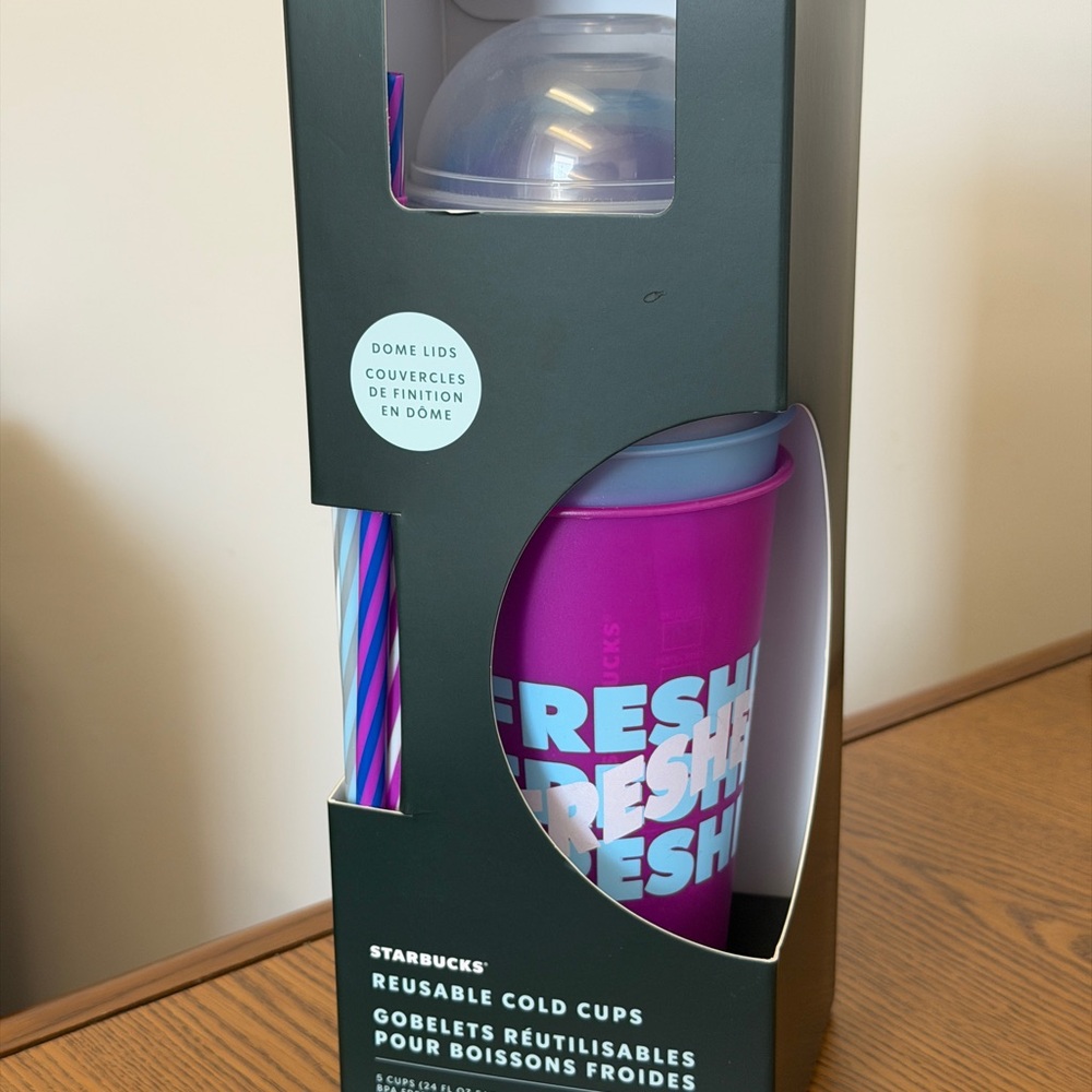 Starbucks Vibrant Pink and Blue Cold Cups Set